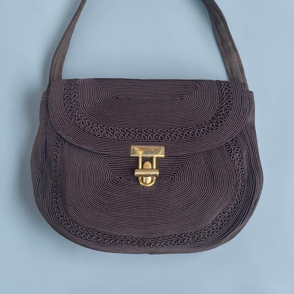 Vintage WHC Weeda Cordé Brown Corded Bag Purse Midcentury